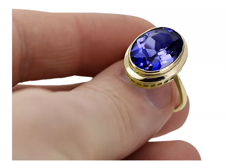 Sapphire 14K Yellow gold Ring Vintage vrc285y
